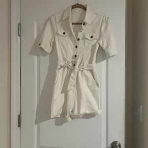 Avec Les Filles Cream Belted Romper